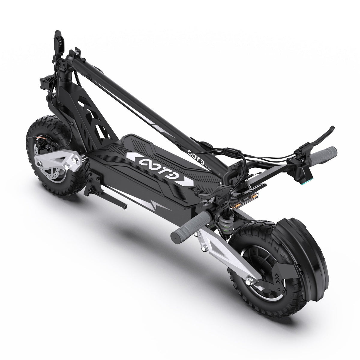 Patinete eléctrico OOTD T10 plegado en color plateado