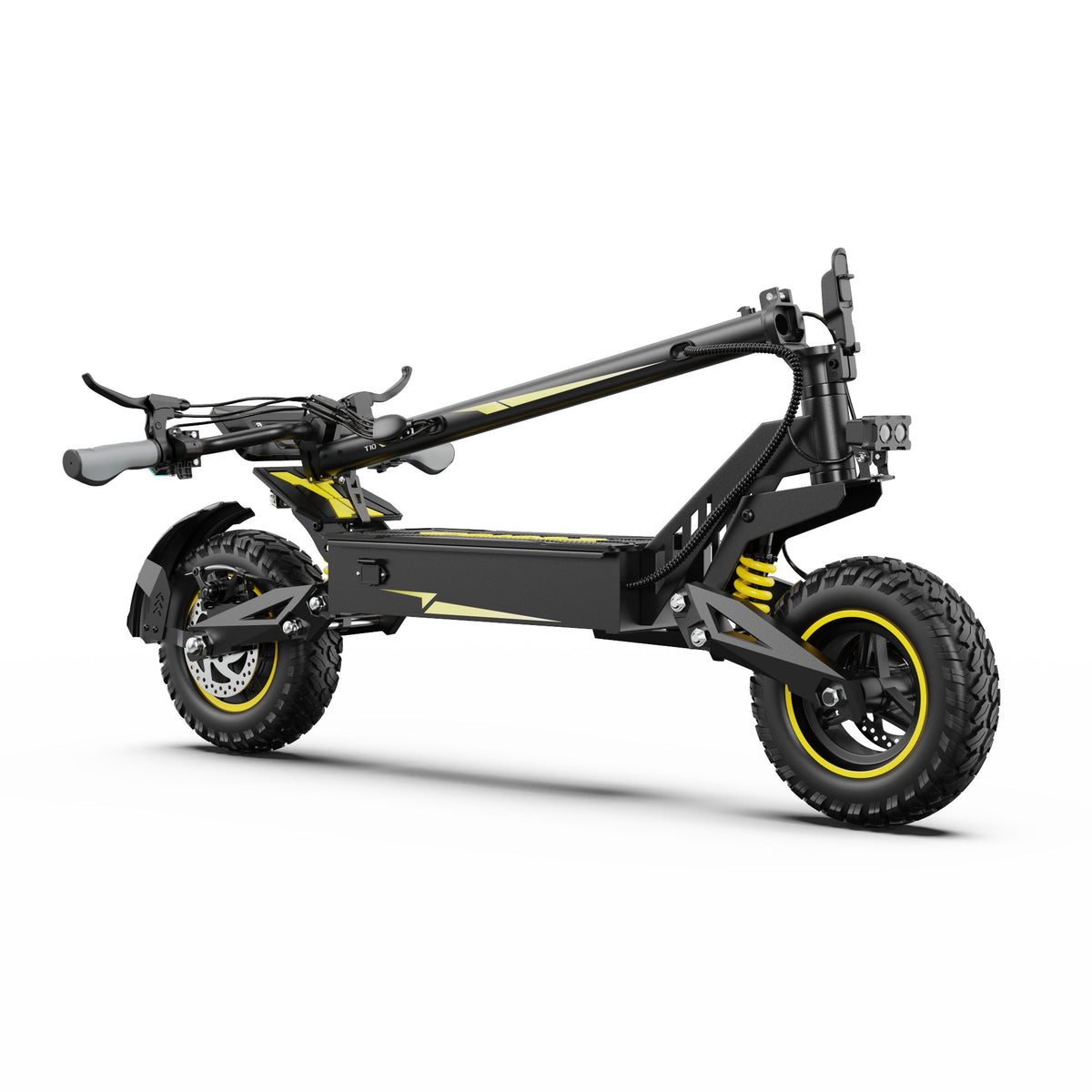 Patinete eléctrico OOTD T10 plegado en color amarillo