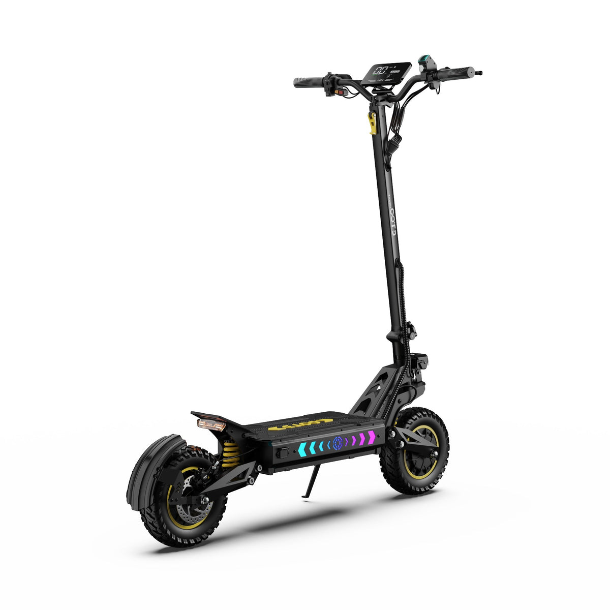 Patinete eléctrico OOTD T10 Pro visto en ángulo desde atrás
