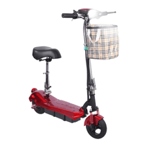 Patinete eléctrico SEEDREAM M5 visto desde el lado opuesto en color rojo