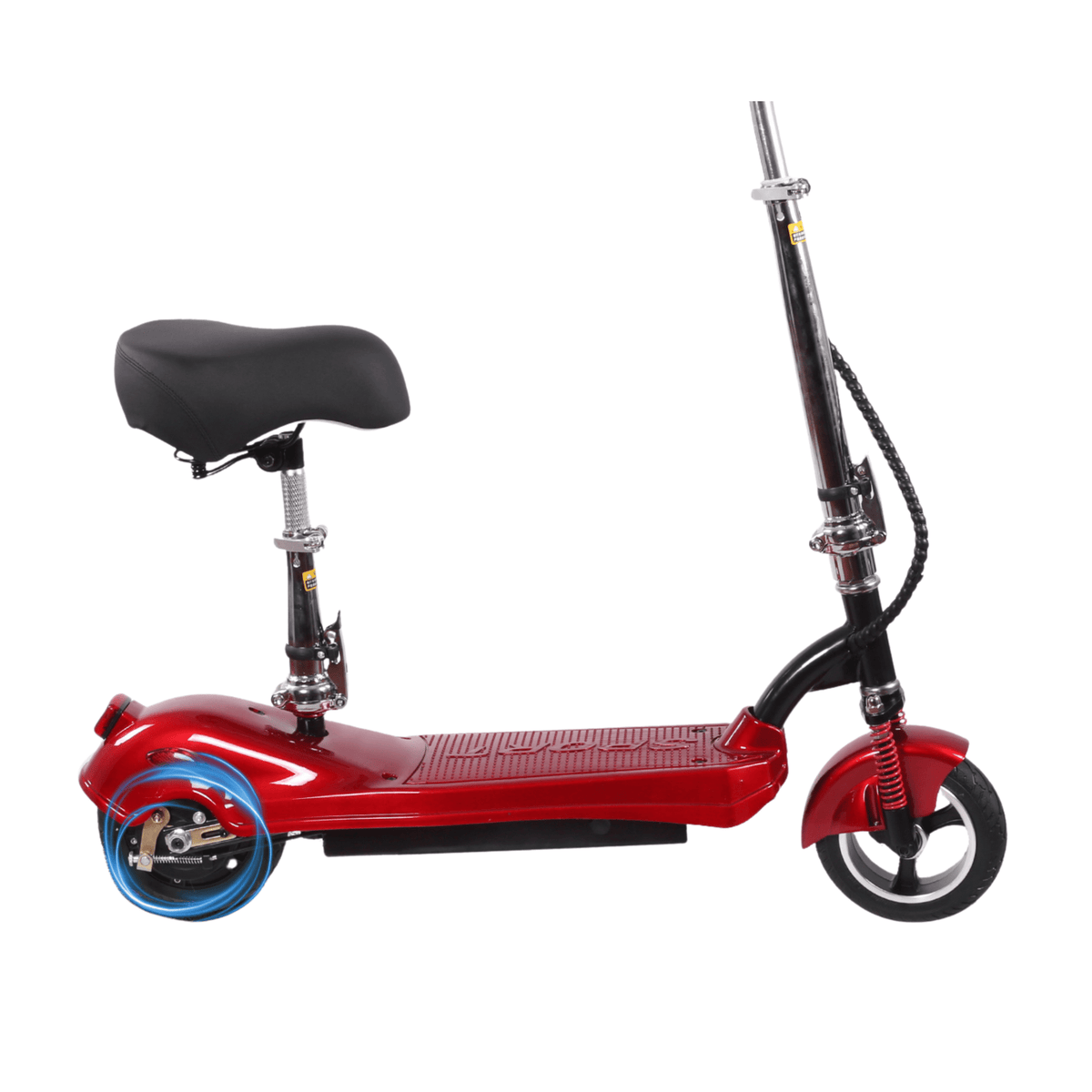 Patinete eléctrico SEEDREAM M5 visto desde el lado opuesto en color rojo