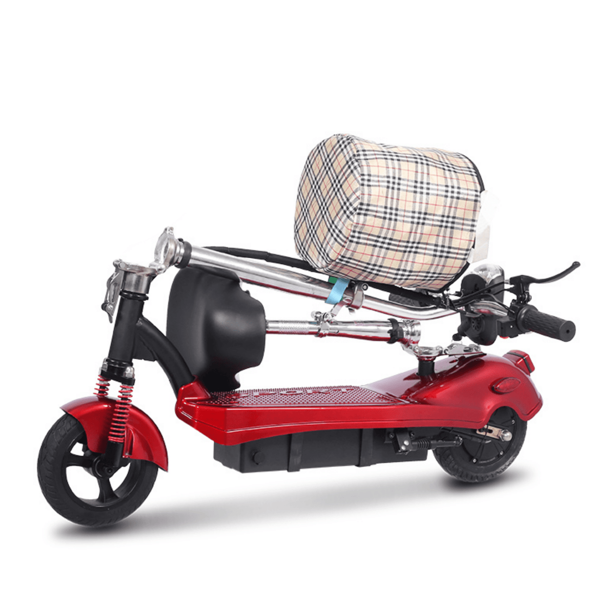 Patinete eléctrico SEEDREAM M5 plegado en color rojo