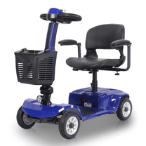 Scooter de movilidad SEEDREAM X-02 en vista frontal en ángulo en color azul