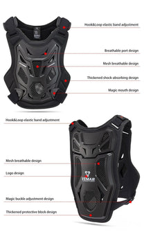 Chaleco protector con protección de pecho y espalda, vista trasera