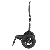 Remolque de carga Smart en negro visto de lado en modo carrito de mano