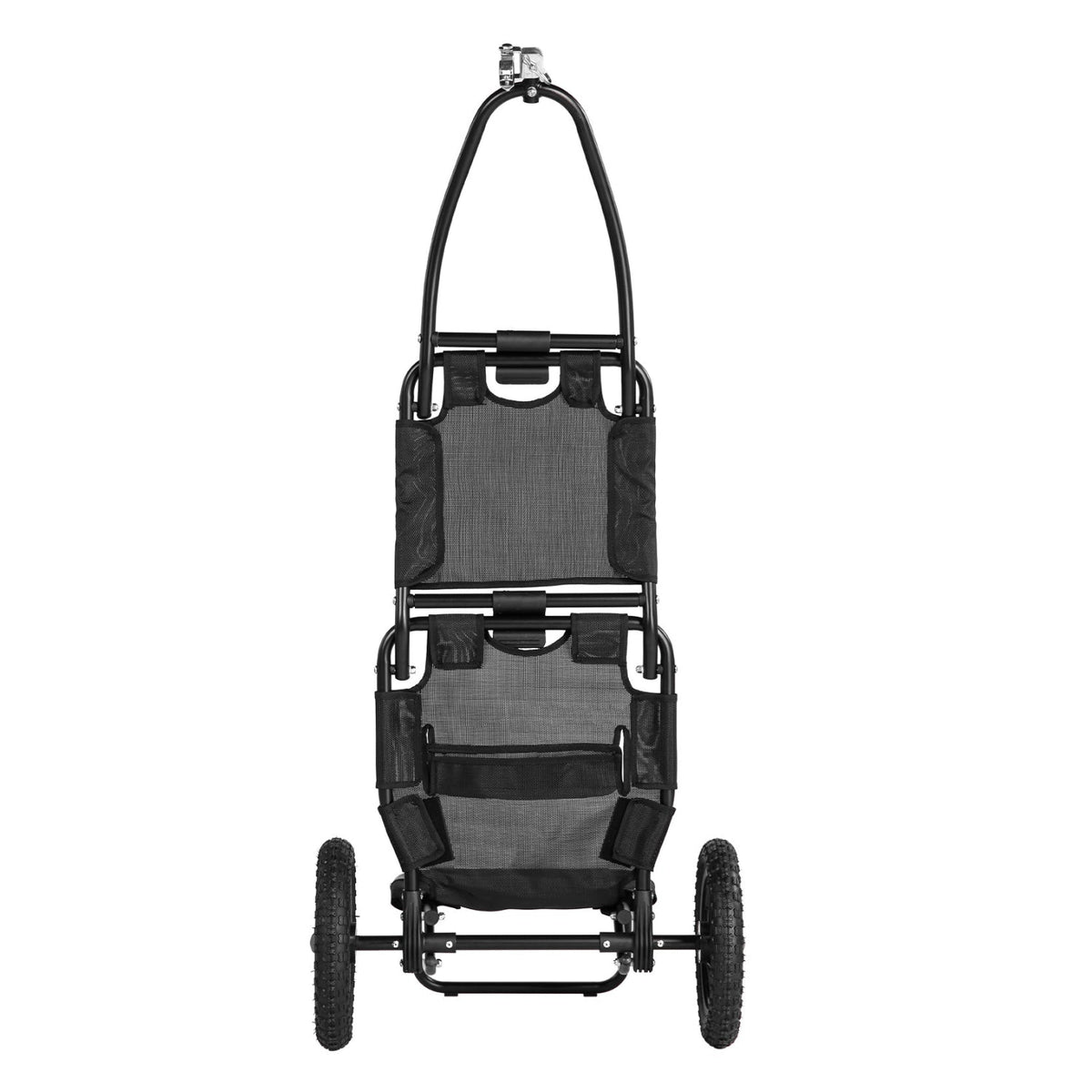 Remolque de carga Smart en negro visto de frente en modo carrito de mano