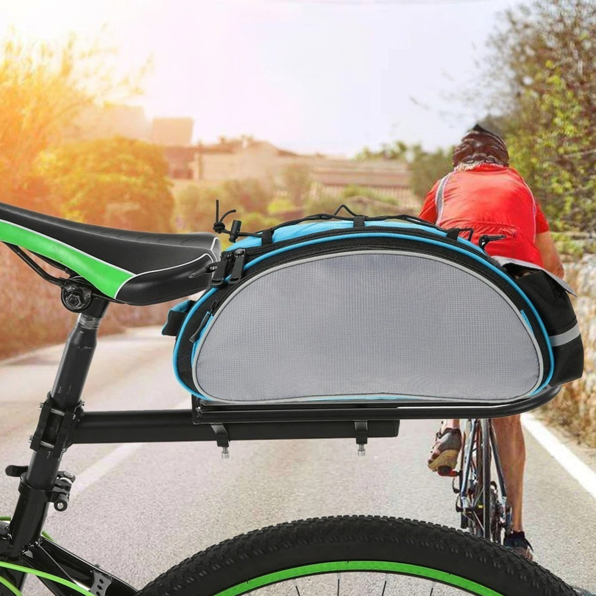 Portaequipajes inteligente para bicicleta (versión 1) durante la conducción