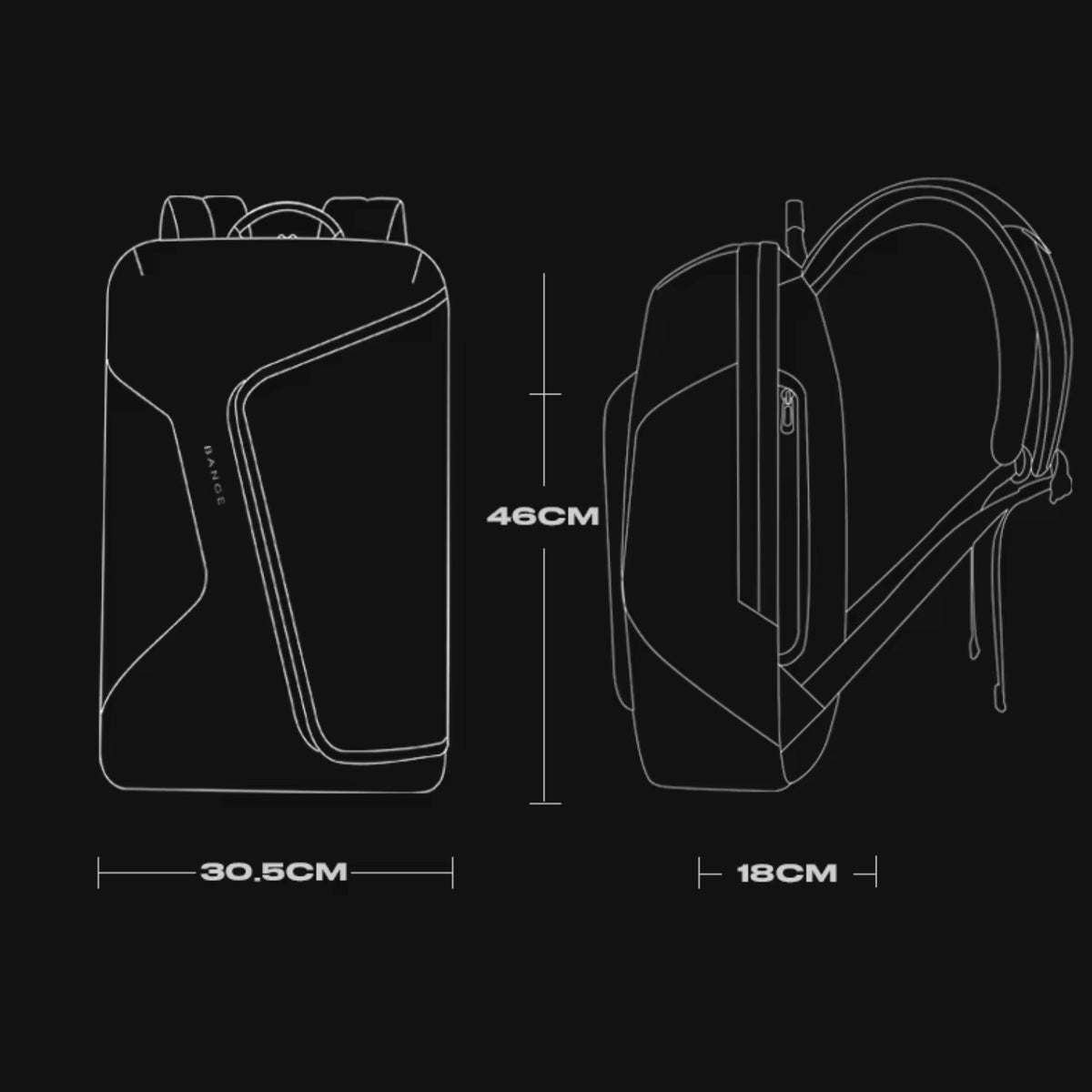 Medidas: mochila inteligente Business Edition