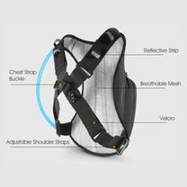 Mochila inteligente con bolsa de hidratación, vista trasera