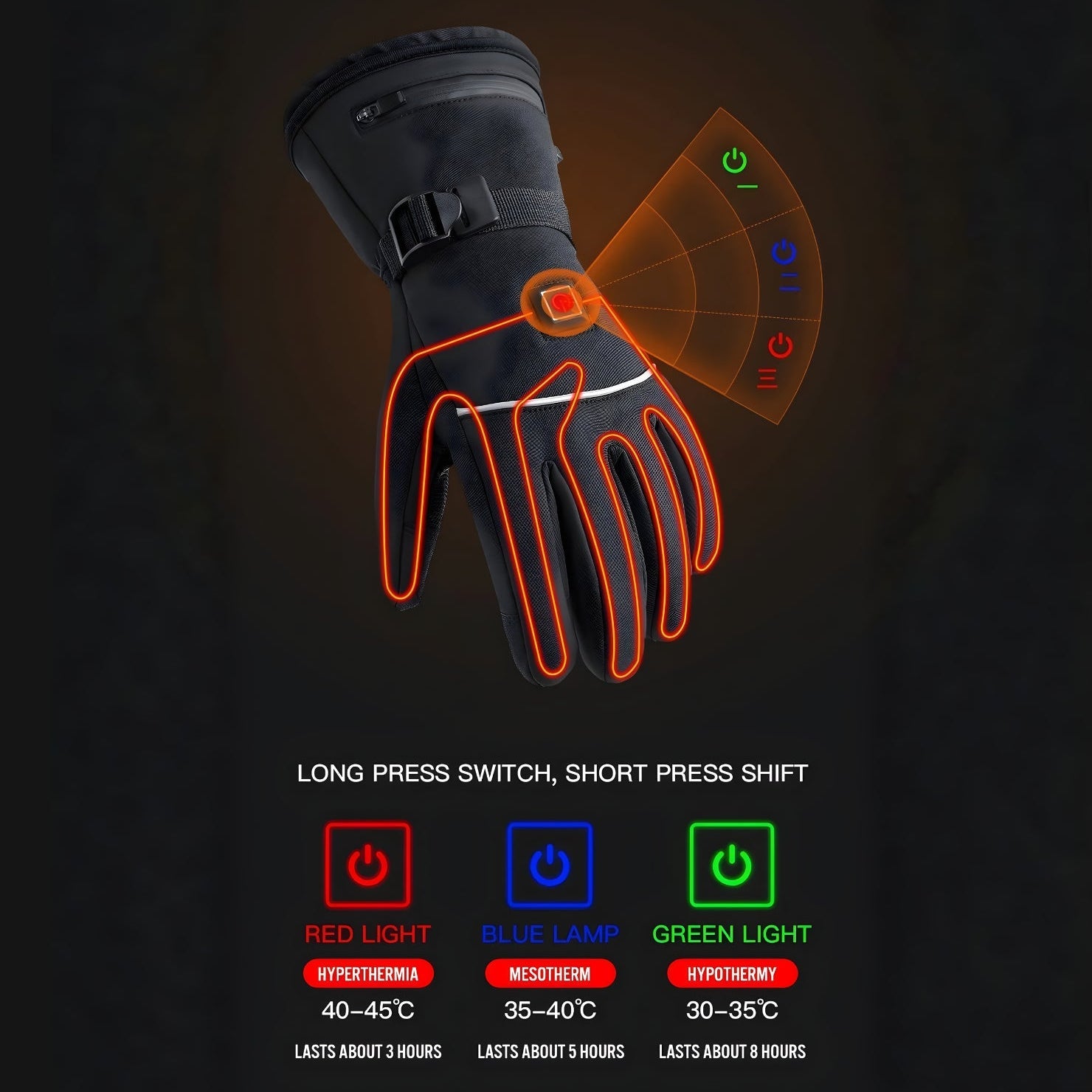 Smarta elektriska värmehandskar - Tillbehör - Wheelyshop