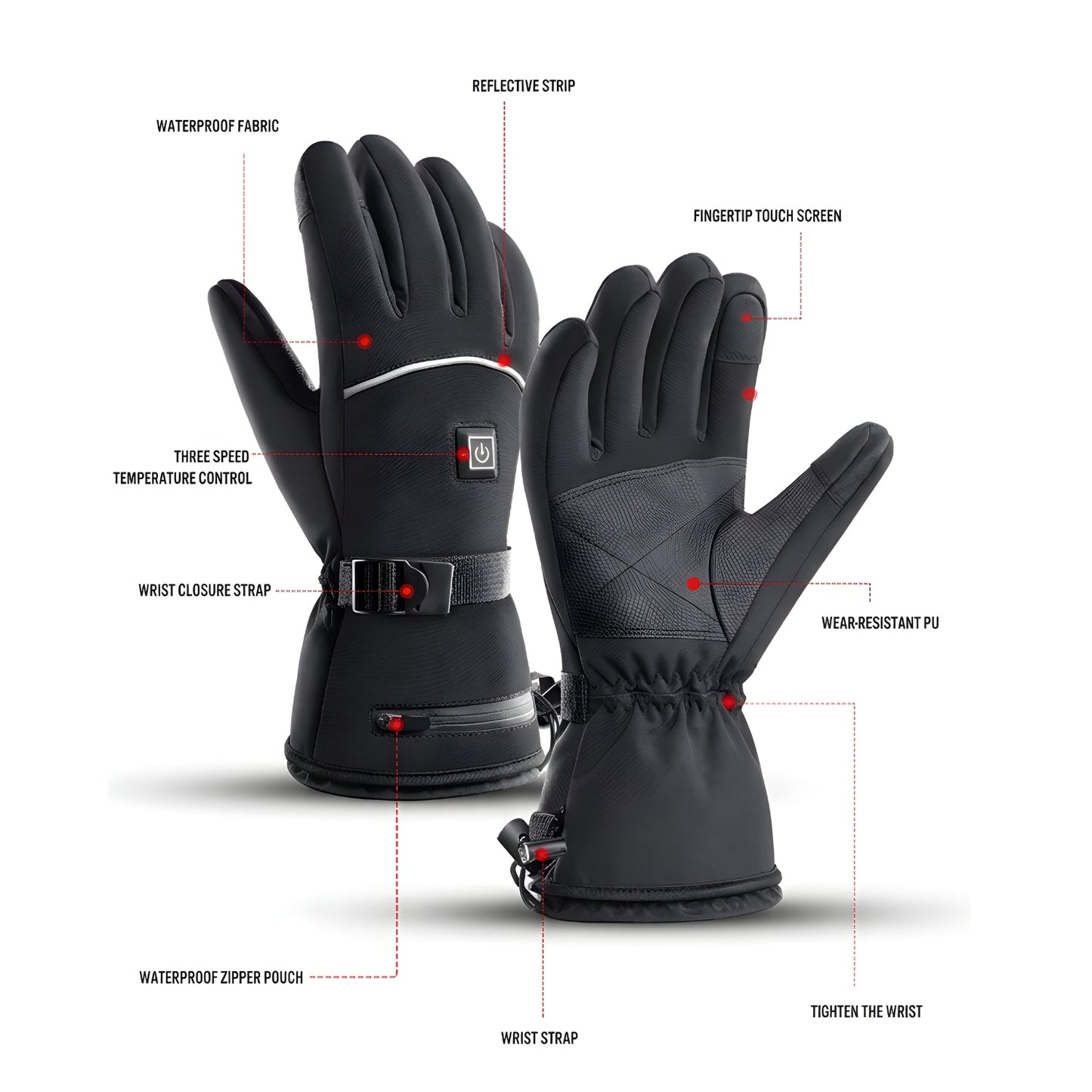 Smarta elektriska värmehandskar - Tillbehör - Wheelyshop