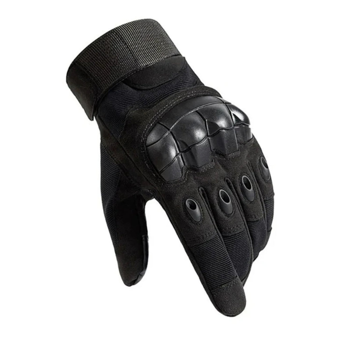 Guantes inteligentes Military Edition en negro, vista en ángulo