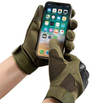 Móvil manejado con guantes inteligentes Military Edition en verde