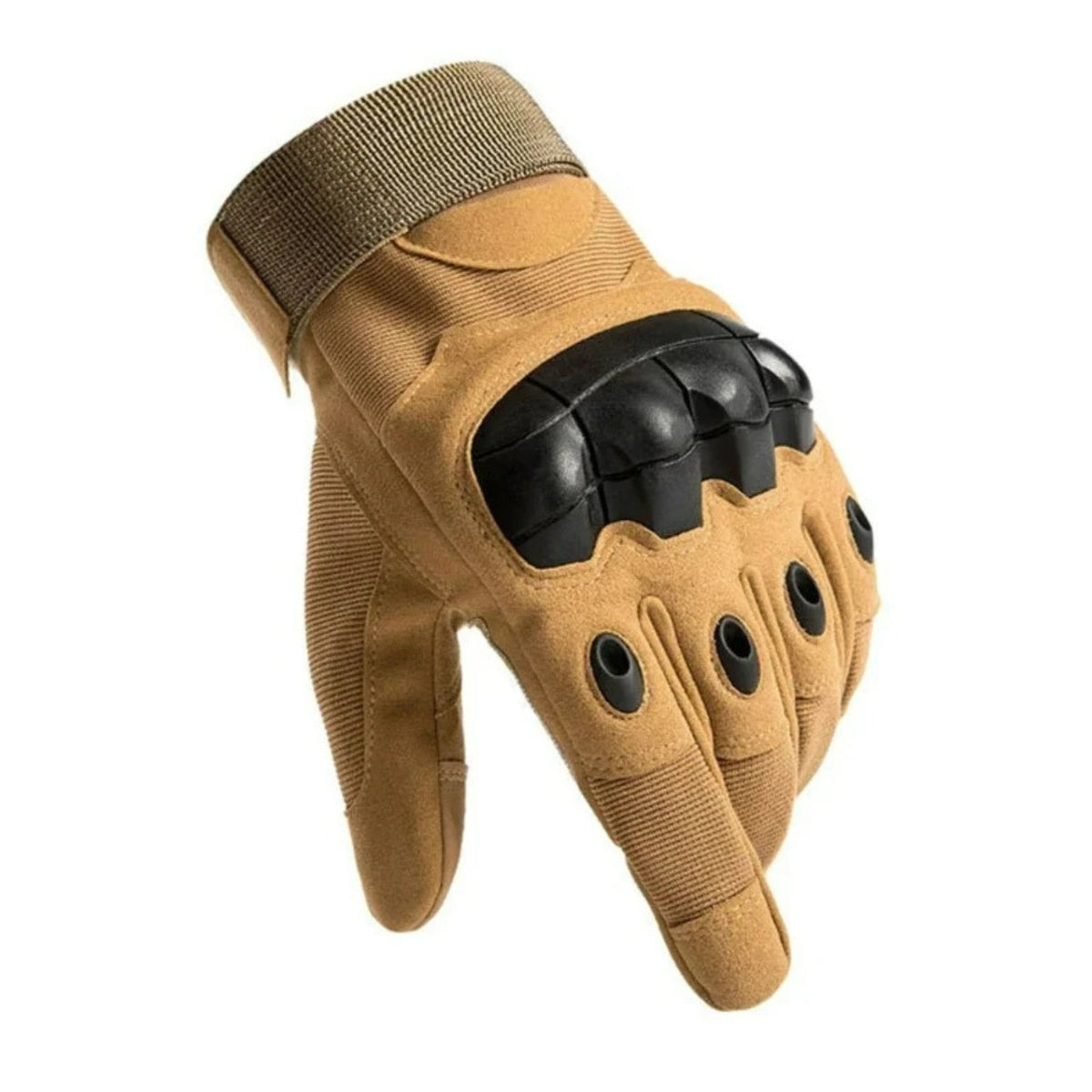 Guantes inteligentes Military Edition en beige, vista en ángulo
