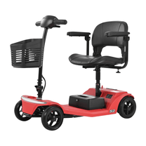 Scooter de movilidad Sweetrich S2 en vista frontal en ángulo en color rojo