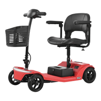 Scooter de movilidad Sweetrich S2 visto de lado en color rojo