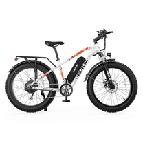 Bicicleta eléctrica fat bike VARUN M26-2 Plus vista de lado en color blanco