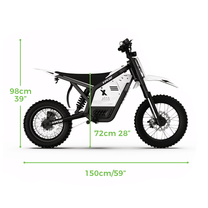 Dibujo con las medidas de la moto cross eléctrica Vipcoo H2