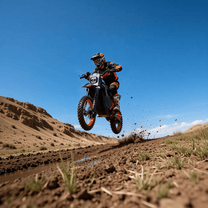 Piloto saltando con la moto cross eléctrica Wheely Y88