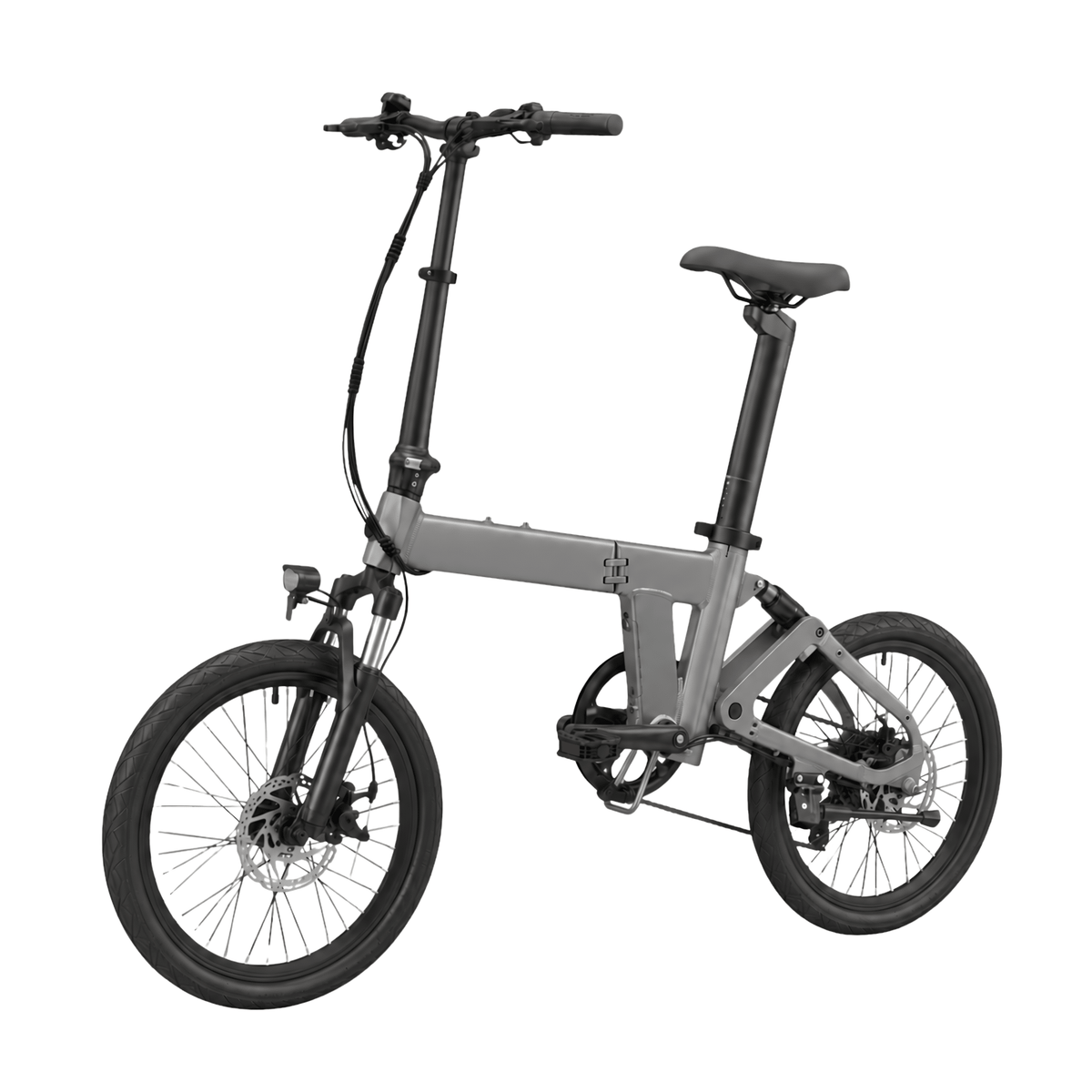 Bicicleta eléctrica plegable YANGOR H19 vista de lado en color gris