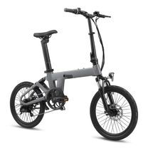 Bicicleta eléctrica plegable YANGOR H19 en vista frontal en ángulo en color gris