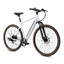 Bicicleta eléctrica YANGOR H700 en vista frontal en ángulo desde el lado opuesto en color blanco